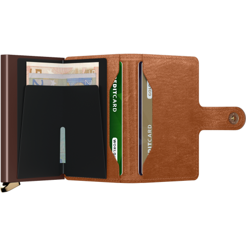 Porte-Cartes Secrid Miniwallet PREMIUM EMBOSS LINES Cognac Cloane Vannes