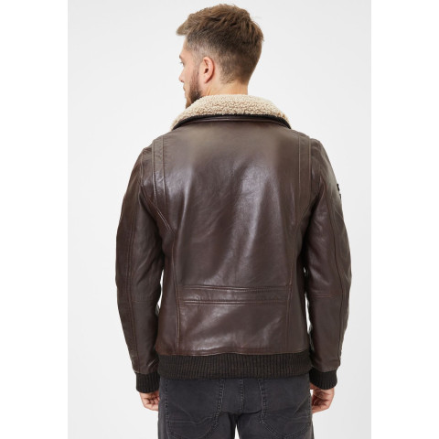 Blouson en Cuir Homme PILOT Gipsy Marron Cloane Vannes 1201-0493 GM PATROL