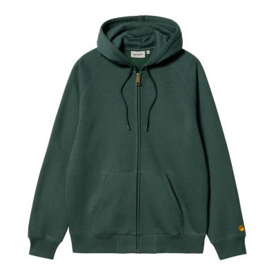 Sweat à Capuche Zippé Carhartt Wip Homme CHASE Vert Foncé Cloane Vannes I026385