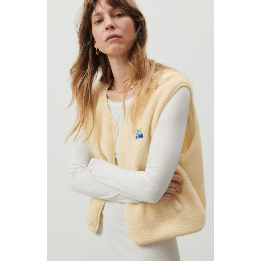 Veste Sans Manches Femme American Vintage HOKTOWN Ecru Cloane Vannes HOK16