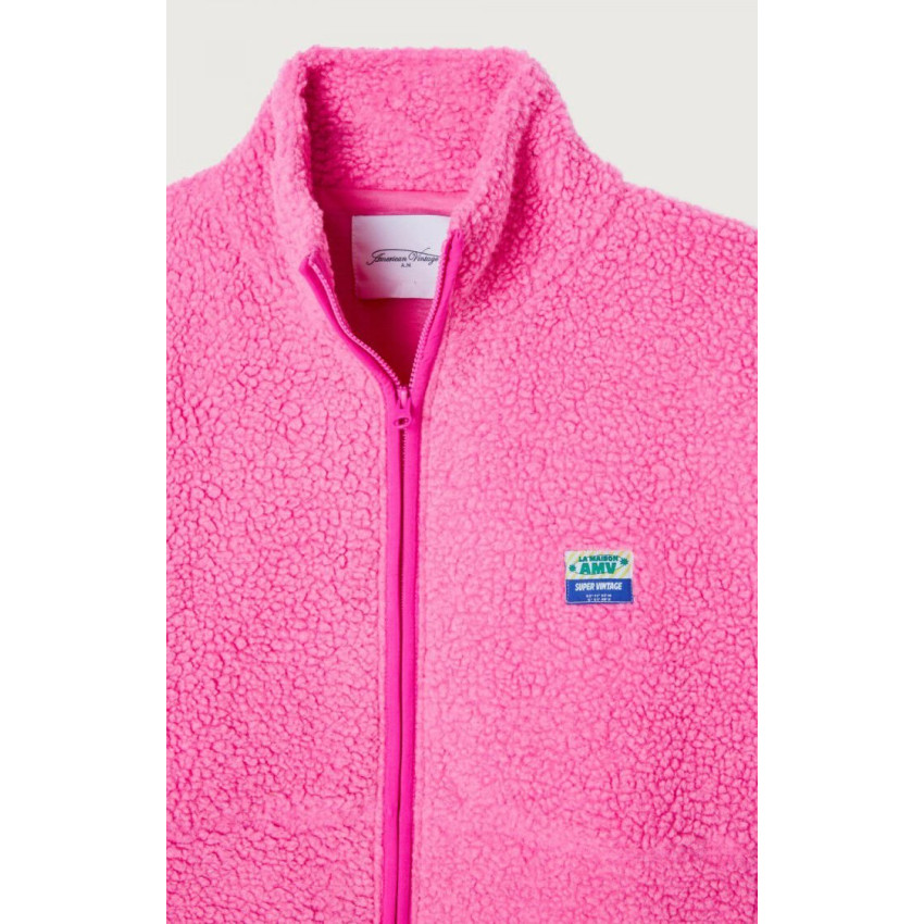 Veste Polaire American Vintage Femme HOKTOWN Fuchsia Cloane Vannes HOK16C