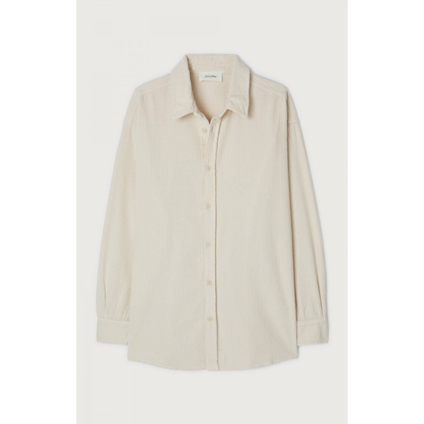 Chemise en Velours American Vintage Homme PADOW Ecru Cloane Vannes MPADO06A