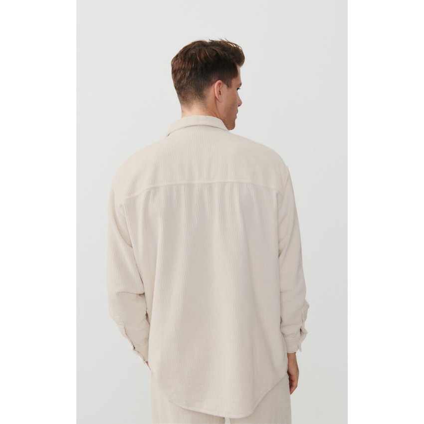 Chemise en Velours American Vintage Homme PADOW Ecru Cloane Vannes MPADO06A