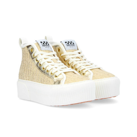Baskets Montantes Femme No Name IRON MID Beige et Or Cloane Vannes KNSESW0474 GOLD