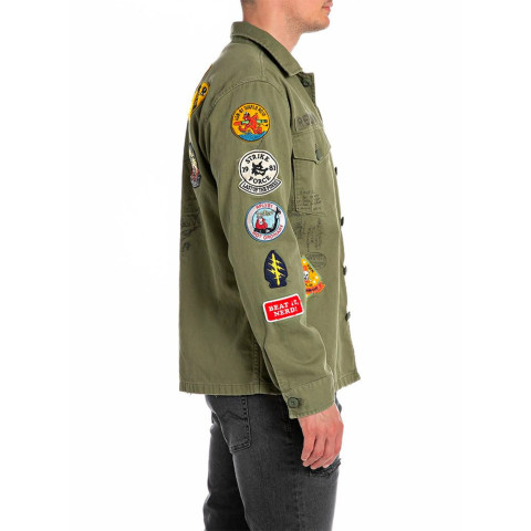 Veste Homme Replay Jeans ARMY Kaki Cloane Vannes  M8825P 84024 833
