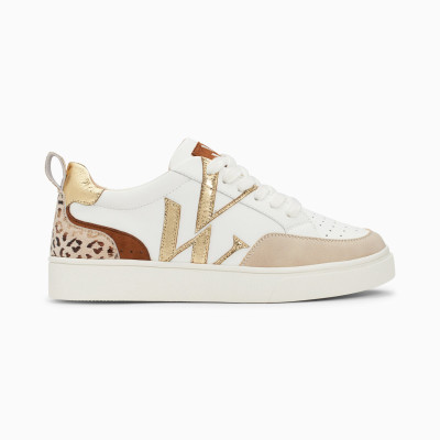 Baskets Femme Vanessa Wu LUNA Blanc et Or Cloane Vannes BK2656