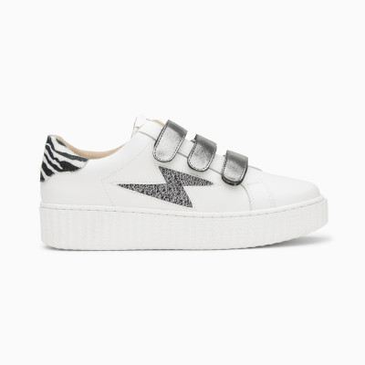 Baskets Vanessa Wu Femme DARINE Blanc et Zèbre Cloane Vannes BK2636