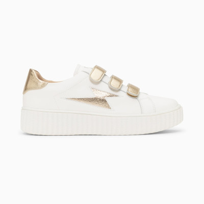 Baskets Femme Vanessa Wu MARILOU Blanc et Or Cloane Vannes BK2387