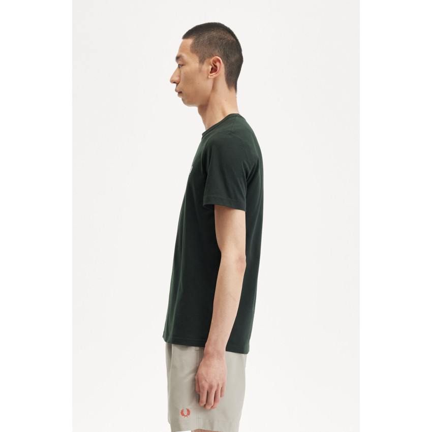 T-Shirt Homme Fred Perry CREW NECK Vert Foncé Cloane Vannes M1600