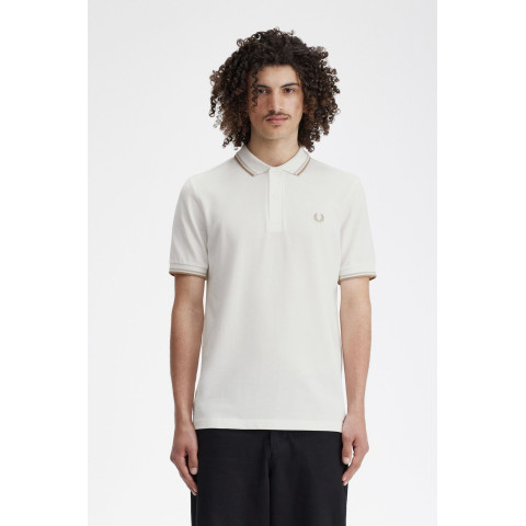 Polo Homme Fred Perry TWIN TIPPED Blanc Cloane Vannes M3600