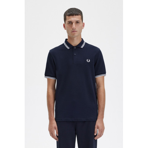 Polo Homme M3600 Fred Perry Bleu Marine et Blanc Cloane Vannes M3600 238