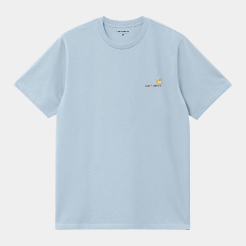 T-shirt Homme Carhartt Wip S/S AMERICAN SCRIPT Bleu ciel Cloane Vannes