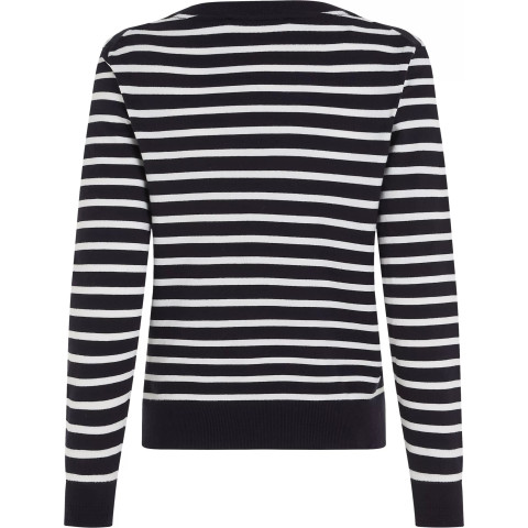 Pull en Col V Femme Tommy Hilfiger STITCH Bleu Marine Cloane Vannes WW0WW40098