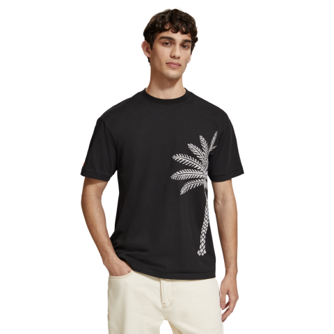 T-shirt Homme Scotch & Soda PALM TREE Noir Cloane Vannes