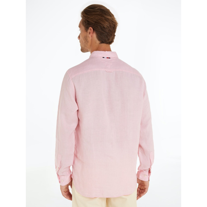 Chemise en lin Homme PIGMENT DYED Rose Cloane Vannes MW0MW34602TJF