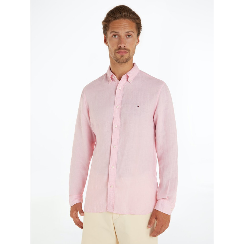 Chemise en lin Homme PIGMENT DYED Rose Cloane Vannes MW0MW34602TJF