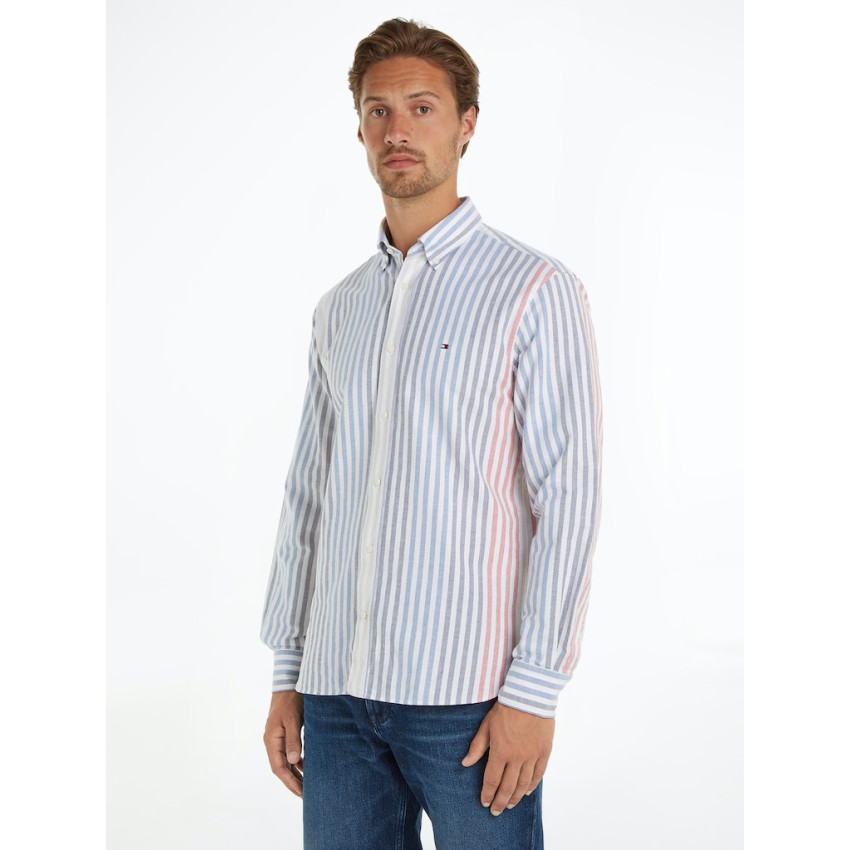 Chemise Homme Tommy Hilfiger OXFORD GLOBAL STRIPE Multicolore Cloane Vannes MW0MW346090A4