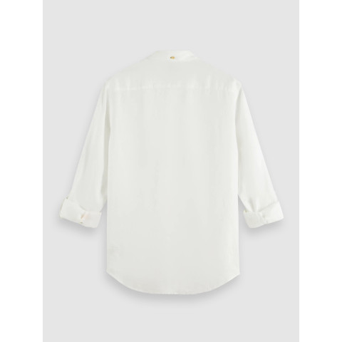 Chemise Manches Longues Scotch & Soda Homme LINEN Blanc Cloane Vannes