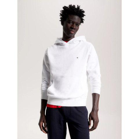 Sweat à Capuche Tommy Hilfiger Homme FLAG LOGO Blanc Cloane Vannes MW0MW34266 YBR