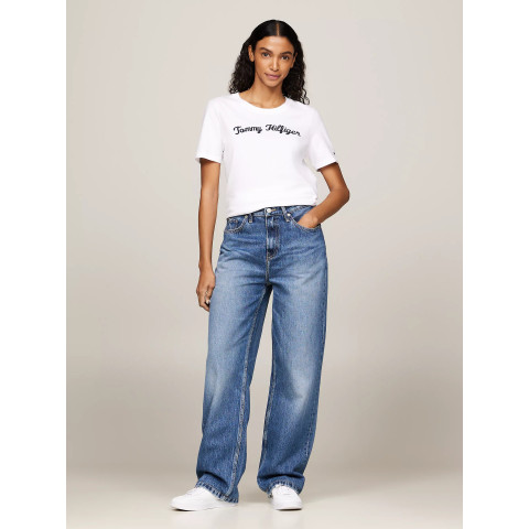 T-Shirt Femme REG SCRIPT Bleu Marine ou Blanc