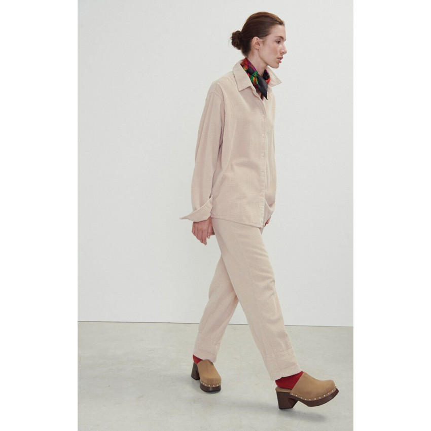 Pantalon en Velours American Vintage Femme PADOW Beige Cloane Vannes PADO137H24