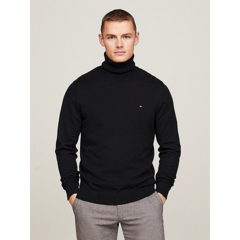 Pull Col Roulé Tommy Hilfiger Homme PIMA Noir Cloane Vannes MW0MW28048