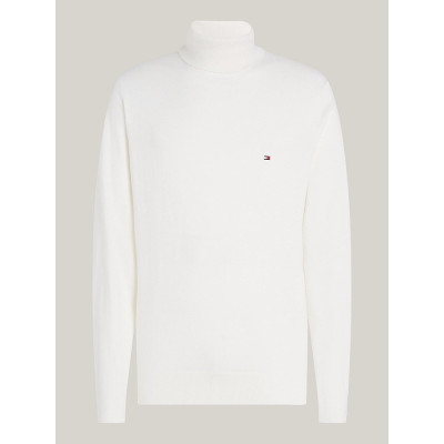 Pull Col Roulé Tommy Hilfiger Homme PIMA Blanc Cloane Vannes MW0MW28048