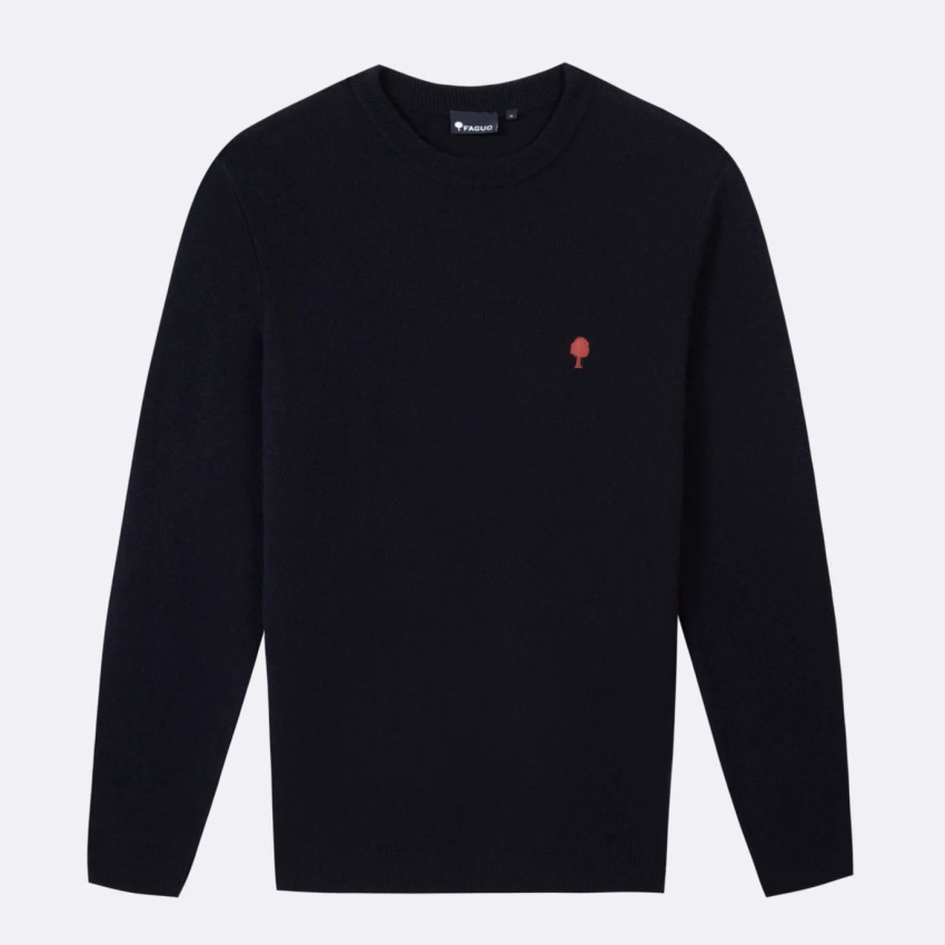 Pull Homme Faguo  MARLY Bleu Marine Cloane Vannes F23KN0401 NAV00