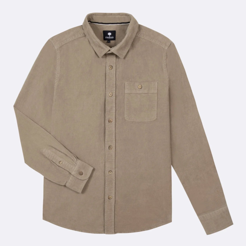 Chemise Côtelé Faguo Homme ONCA Beige Cloane Vannes F23SH0106 BEI01