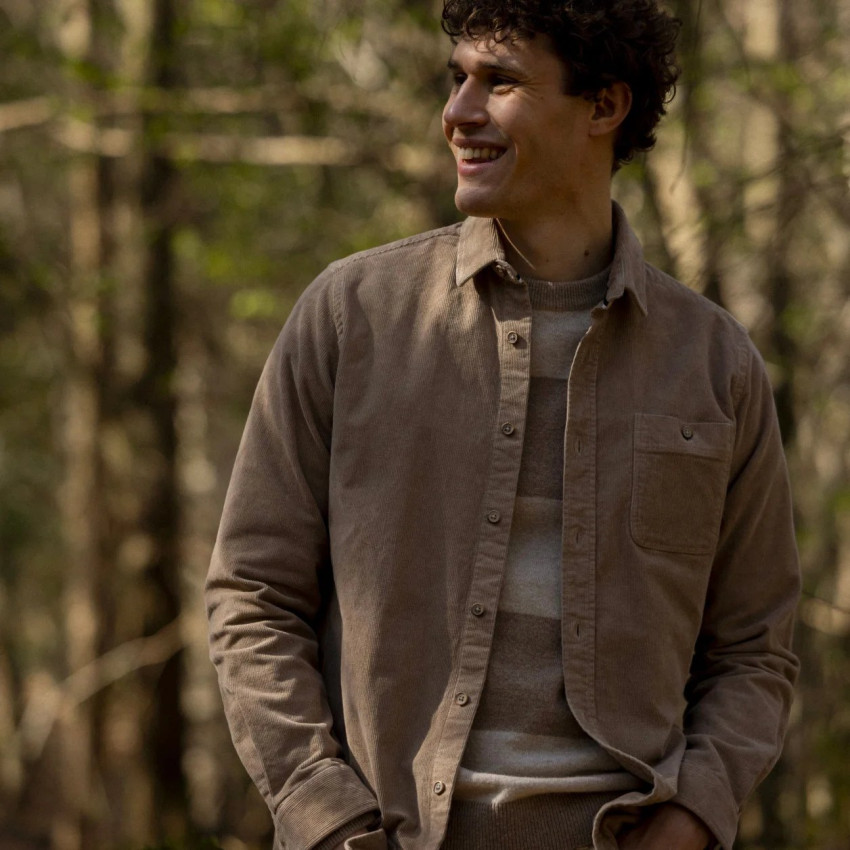 Chemise Côtelé Faguo Homme ONCA Beige Cloane Vannes F23SH0106 BEI01