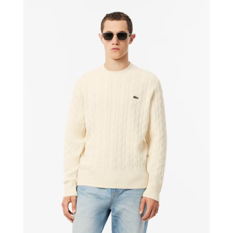 Pull Homme Lacoste COL ROND Crème Cloane Vannes AH2924