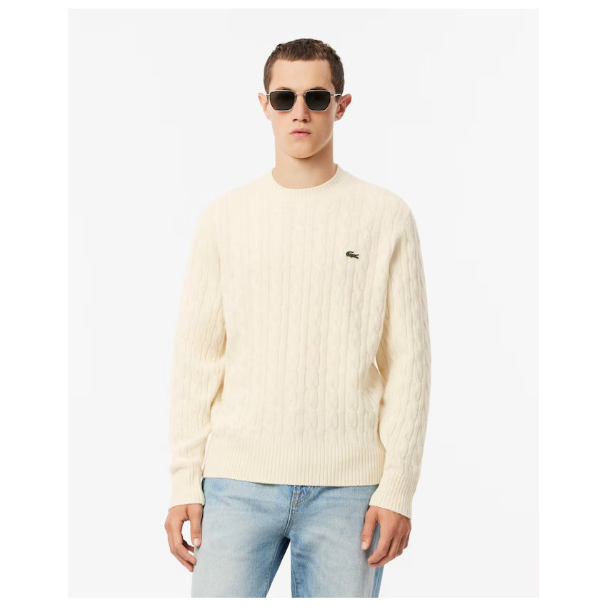 Pull Homme Lacoste COL ROND Crème Cloane Vannes AH2924