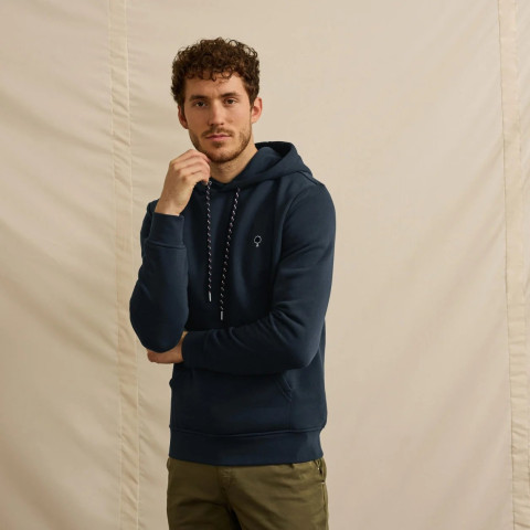 Sweat à Capuche Faguo Homme DIRAC Bleu Marine Cloane Vannes