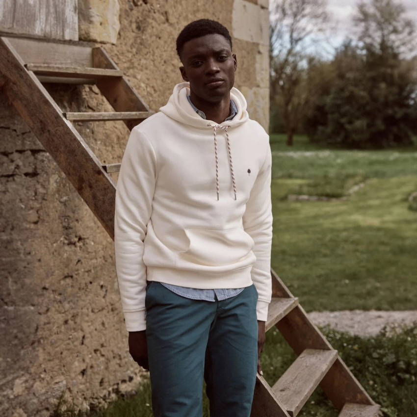 Sweat à Capuche Faguo Homme DIRAC Ecru Cloane Vannes