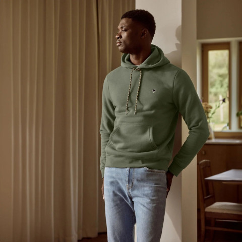 Sweat à Capuche Homme DIRAC Kaki Cloane Vannes