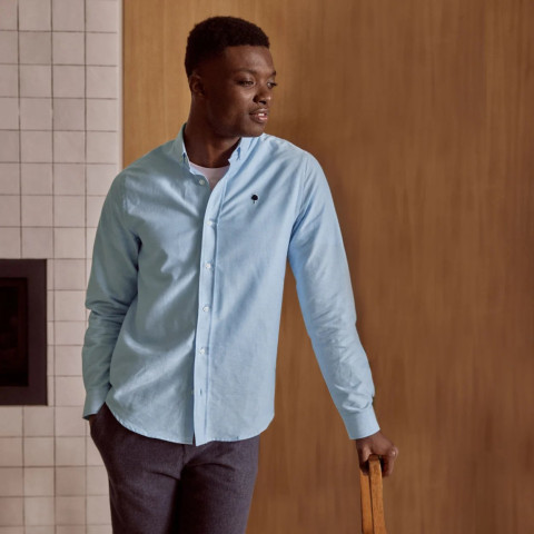 Chemise Faguo Homme IVOY Bleu Ciel Cloane Vannes