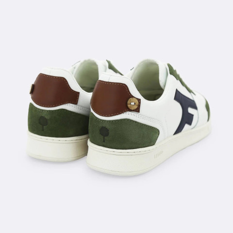 Baskets Homme Faguo HAZEL Blanc et Kaki Cloane Vannes