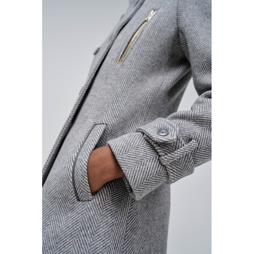 Manteau Salsa Jeans Femme Gris Cloane Vannes 21002955 124