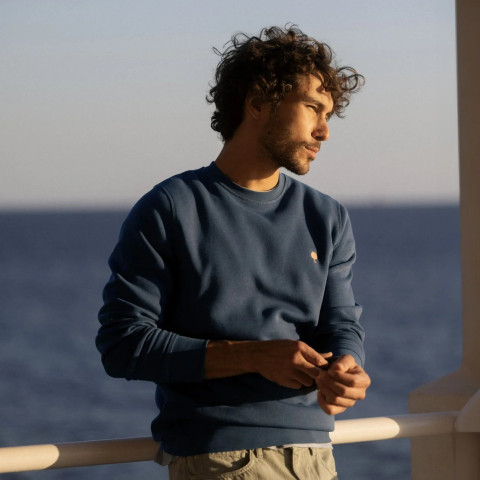 Sweat Faguo Homme DONZY Bleu Cloane Vannes S24SW0103 BLU00