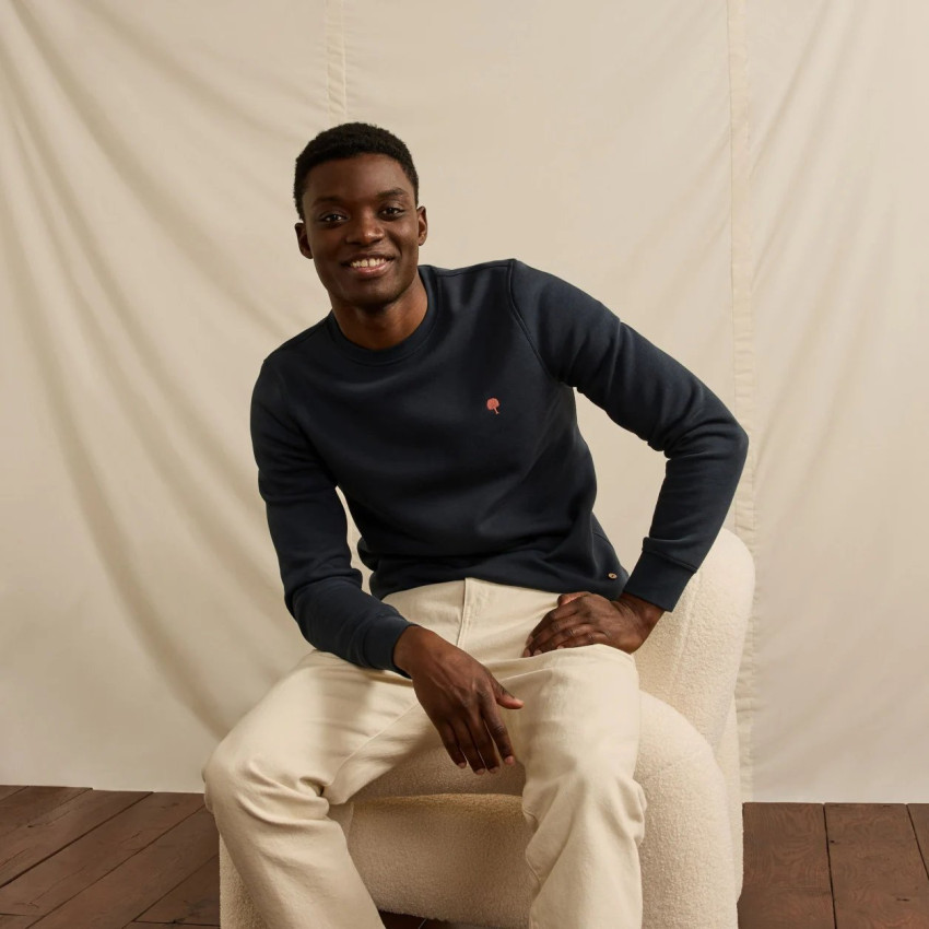 Sweat Homme Faguo DONZY Bleu Marine Cloane Vannes F24SW0104 NAV00