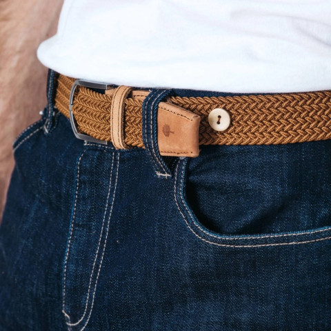 Ceinture Tressée Faguo Homme BELT Camel Cloane Vannes