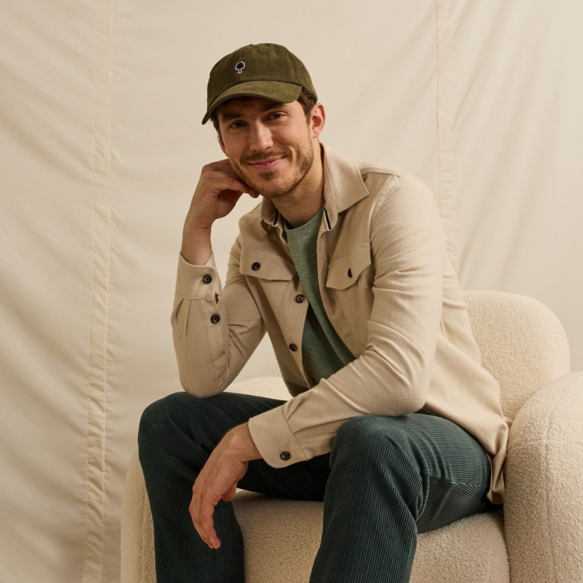 Casquette en Velours Côtelé Faguo  Homme CAP Kaki Cloane Vannes KAK00