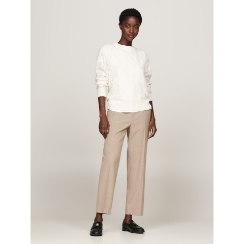 Pantalon Tommy Hilfiger Femme FLANNEL Beige Cloane Vannes WW0WW42951