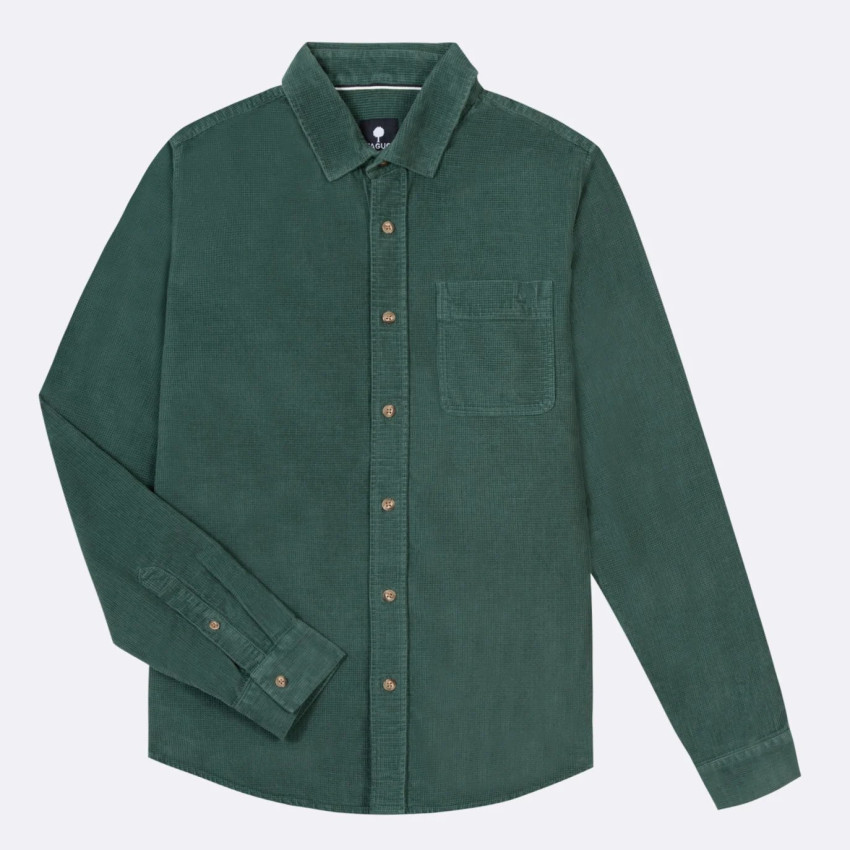 Chemise Faguo Homme SIGNY Vert Cloane Vannes F24SH0107 GRE31