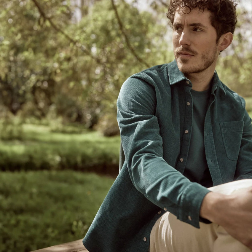 Chemise Faguo Homme SIGNY Vert Cloane Vannes F24SH0107 GRE31