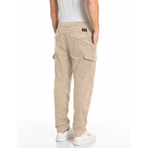 Pantalon Cargo en Velours Replay Jeans Homme JOGGER Beige Cloane Vannes M9984 85005 829