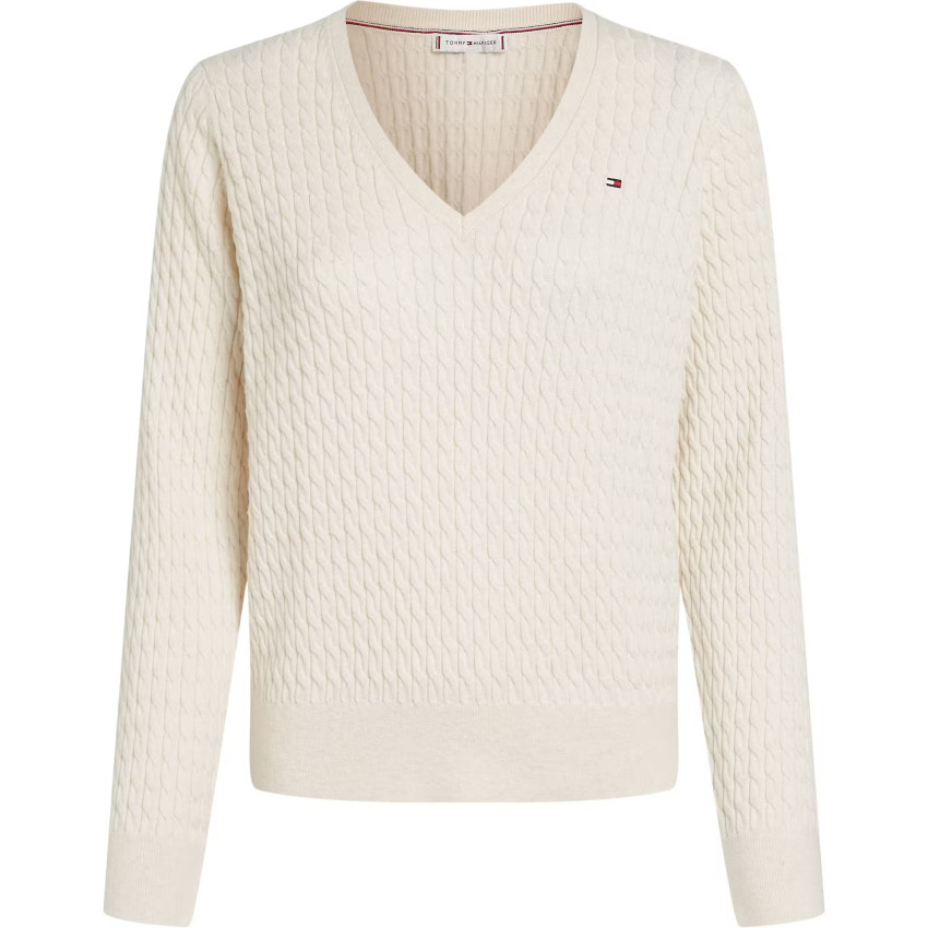 Pull Femme Tommy Hilfiger CABLE FINE Ecru Cloane Vannes WW0WW44987