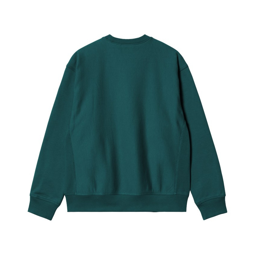 Sweat Homme Carhartt Wip AMERICAN SCRIPT Vert Foncé Cloane Vannes I025475