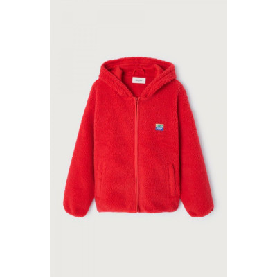 Veste Polaire à Capuche American Vintage Femme HOKTOWN Rouge Cloane Vannes HOK16EE25