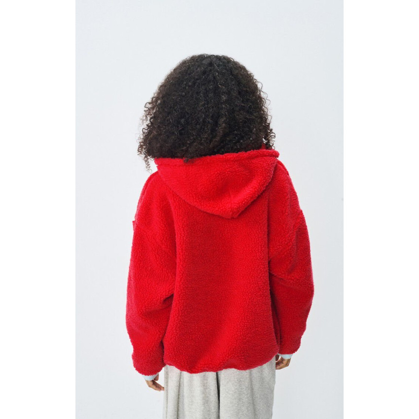 Veste Polaire à Capuche American Vintage Femme HOKTOWN Rouge Cloane Vannes HOK16EE25